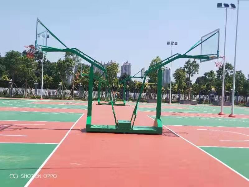 玉峰体育塑胶篮球场、篮球架
